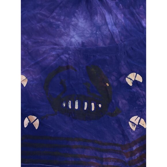 VTG Laise Adzer Silk Skirt 4X Lizards at Night Hand Painted Whimsygoth 100% Silk - Picture 3 of 5